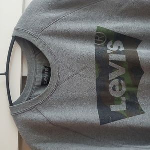 Levi's camo and grey crew sweater